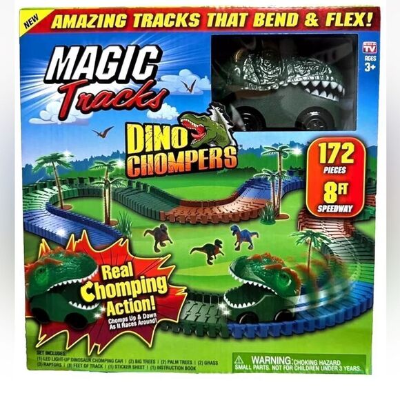 Magic Tracks Dino Chompers, 8 Feet of Track with Real Chomping Action
Dino - Picture 1 of 9